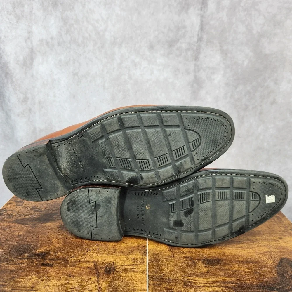 Cole Haan Warren Oxford Shoes Mens 11.5 M‎  Brown Leather Apron Toe Derby Shoes
